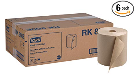 LARGE ROLL PAPER TOWEL 800 FEET X 6 ROLLS X NATURAL 1 PLY 4800'/CASE