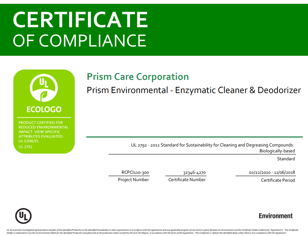 PRISMCARE ENZYMATIC CLEANER & DEODORIZER 4L