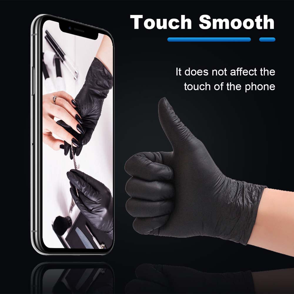 TOUCHFLEX NITRILE GLOVES SMALL BLACK 100/BOX